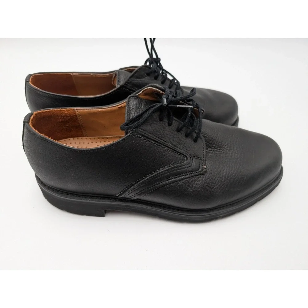 Vintage Dexter Comfort Black Leather Oxford Plain Toe‎ Men Shoes 8 Made In USA